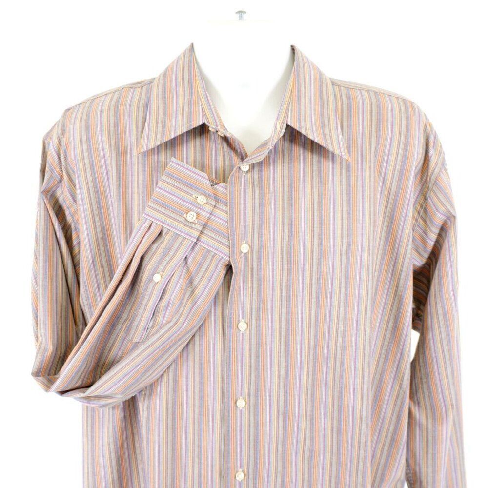 Bergamo New York Sport XL Multi-Colored Cotton Polyester Collared Dress Shirt